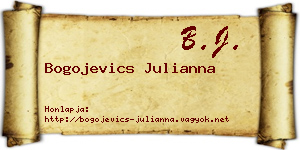 Bogojevics Julianna névjegykártya